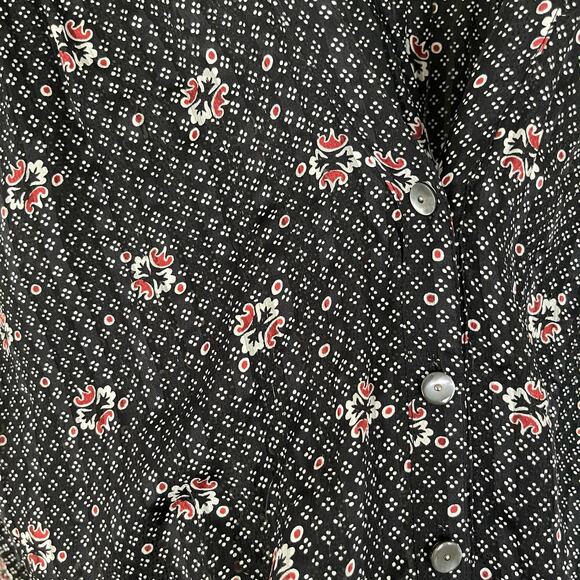 Veronica Beard Black Maree Smock Cuff Silk Blouse (10) - Picture 8 of 11